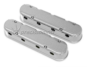 HOLLEY 241-181 2-PIECE VALVE COVER GM LS NO LOGO-POLISHED FINISH - Picture 1 of 3