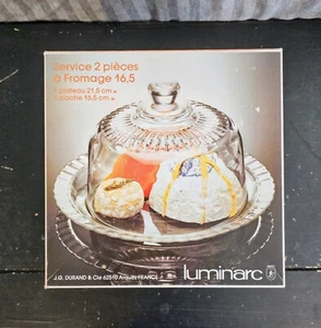 Luminarc 2 Piece Cheese Tray And Cloche Serving Set - Picture 1 of 5
