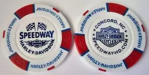 SPEEDWAY HARLEY-DAVIDSON Concord NC Signature White/Red Poker Chip - Picture 1 of 3