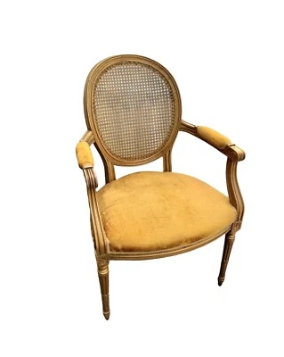 Antique French Provincial Fauteuil Chair ~ gold  - Image 1 of 4
