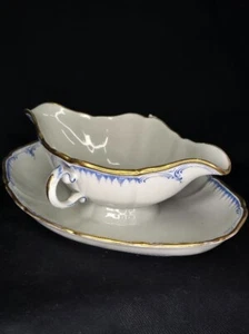 Antique KPM Large Gravy Boat with Attached Saucer - Picture 1 of 4
