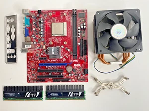 MSI K9N6PGM2-V2 Motherboard & Athlon II X2 255 CPU & 4GB 800mhz DDR2 RAM Bundle - Picture 1 of 11