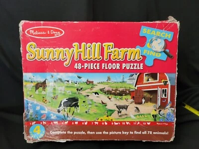 Melissa & Doug Sunny Hill Farm 48 шт. напольная головоломка поиск и поиск ПОЛНЫЙ КОМПЛЕКТ  - Изображение 1 из 4