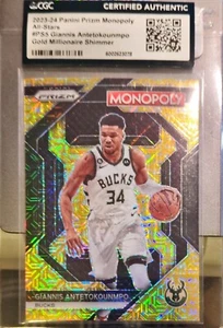 2023-24 Monopoly Gold Millionaire Shimmer #PS5 Giannis Antetokounmpo 315/500 CGC - Picture 1 of 2