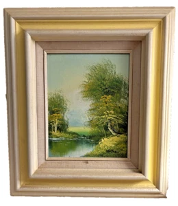 Phillip Cantrell Fall Season by River Oil Painting 15 x 17 Framed Signed Canvas - Picture 1 of 4