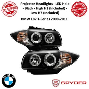 Spyder Signature LED Halo Black Projector Headlight For 08-11 BMW E87 1-Series - Picture 1 of 13