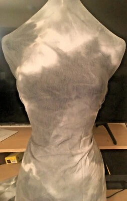 1-yard - 18" KNIT STRETCH TIE DYE PRINT GRAY TONES & WHITE Colors - Image 1 of 3