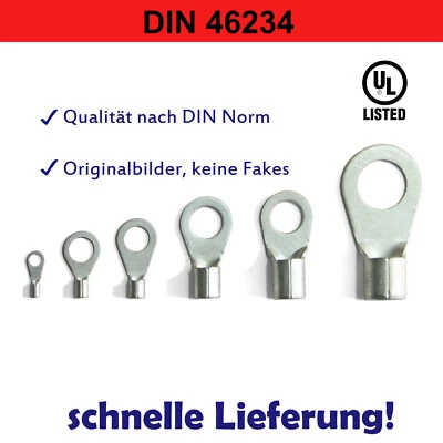 Ringkabelschuhe Quetschkabelschuhe unisoliert blank bis 70mm² Norm DIN 46234 - Bild 1 von 3