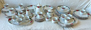 Tienshan DECK THE HALLS 81PC Set Lot China Poinsettia Christmas Dishes 16people - Picture 1 of 24