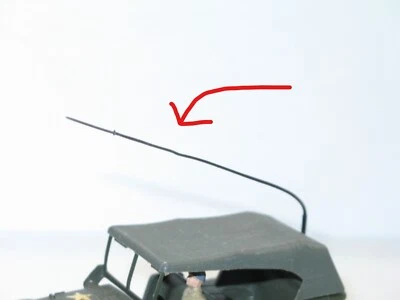 DINKY TOYS, 1 grande antenne spécial LONGUE pour le dodge command car militaire