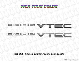 DOHC VTEC Side Decals for 92-00 Civic Si Ek Eg Ef Dc Da JDM B16 B18 USDM EDM CDM