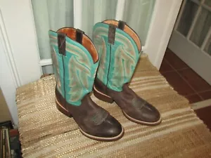 TWISTED X Brown & Turquoise Cowgirl Western Boots WCML001 Women's size 7.5 C - Picture 1 of 10