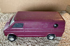Vintage 70s ERTL Pressed Steel Dodge Custom Purple Van Moon Windows USA