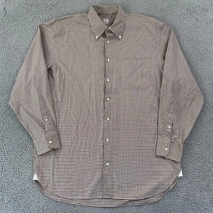 Peter Millar Shirt Mens Large Beige Houndstooth Long Sleeve Button Career Preppy - Picture 1 of 11