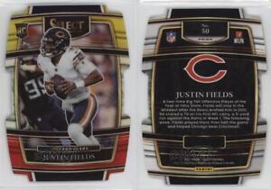 2021 Panini Select Concourse Red & Yellow Prizm Die-Cut Justin Fields Rookie RC