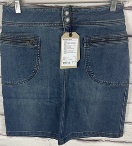 NWT prAna Women's Size 2 Broadway Denim Skirt in True Blue W/Pocket's - Picture 1 of 8