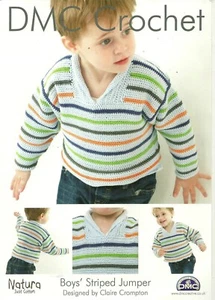DMC Crochet Boys Striped Jumper - Picture 1 of 1