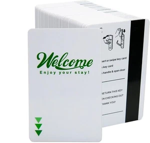 Hotel Motel Key Cards Welcome Enjoy Your Stay Magnetic Strip Card Green Vert. - Picture 1 of 7