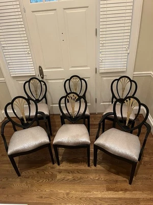 Sillas de comedor Hepplewhite Heartback MidCentury vintage Foto 1 de 4