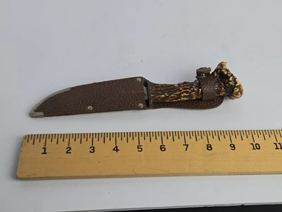 Globe Master 6147 O/S Alemania, cuchillo de mango de hueso con funda Foto 1 de 4