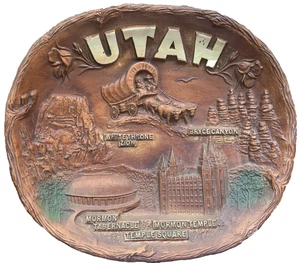 Utah 3D Home Decor Collectible Souvenir Faux Wood Plate 11.5" x 10" x 1.5" - Picture 1 of 5