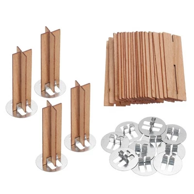 10 Set Wooden Candle Wicks, 0.6 x 2 Inch Natural Wood Cores for Candles Making - Image 1 of 4