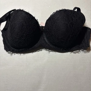 Victoria's Secret Women Bra 36C Black Floral Body By Victoria Lined Demi Lace - Picture 1 of 4