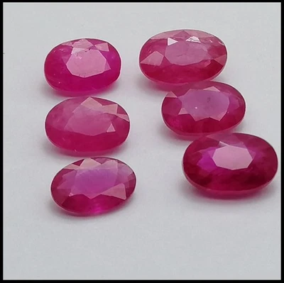 Rubini Mozambico 6x tot.3.80 ct con fotocertificato gemmologico europeo - Imagen 1 de 4