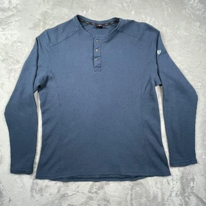 Kuhl Henley Shirt Mens XL Blue Waffle Thermal Long Sleeve Style 7472 - Picture 1 of 9