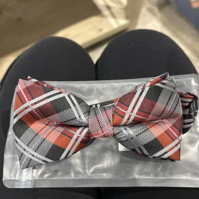 Pajarita preatada roja/gris/negra para niños Foto 1 de 4