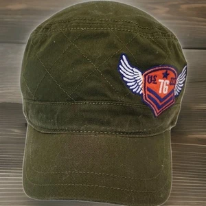 Gymboree Girls Size Large Fitted Green Army Cap with Winged Logo Applique - Picture 1 of 7