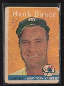 1958 Topps #9 Hank Bauer - Low Grade - See Scans - Set Break! - Picture 1 of 2