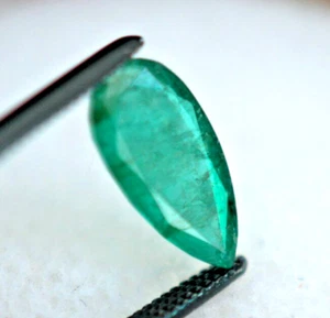 EMERALD .72 CARAT NATURAL COLOMBIAN EMERALD LOOSE STONE PEAR SHAPE CUT GEMSTONE - Picture 1 of 12