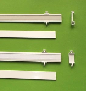 Neu Profi Paneelwagen + Beschwerung Aluminium silber + weiß  f. Schiebe Gardinen - Bild 1 von 5