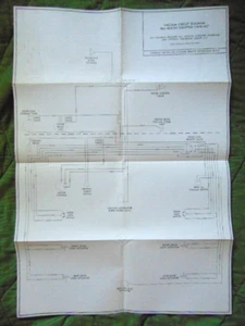 Original 1964 Cadillac Fold Out Vacuum Circuit Diagram for Heater Equipped Cars - Imagen 1 de 2