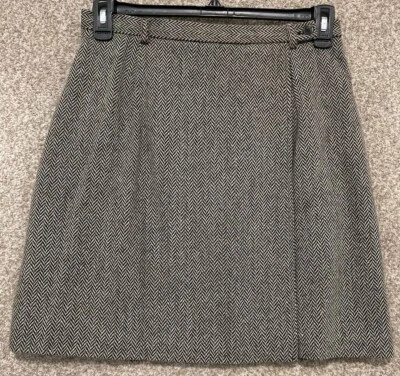 De colección Nueva Con Etiquetas Ann Taylor Mezcla de Lana Hasta la Rodilla Envolvente Espiga Falda Talla 10 Foto 1 de 4