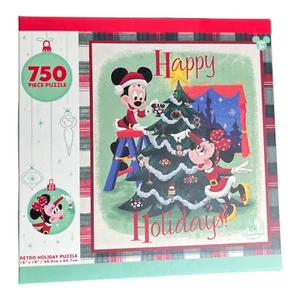 Disney Theme Park Merchandise - Retro Holiday 750 Piece Puzzle - Micky & Minnie - Picture 1 of 7
