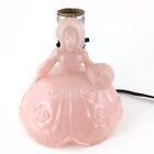 Vintage Boudoir Table Lamp Boyd Glass Pink Colonial Lady Leviton Electric Girl