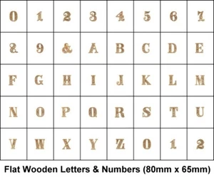 Holzbuchstaben Alphabet Zahlen flach MDF Holz Zahlen (80 mm x 65 mm) - Bild 1 von 40