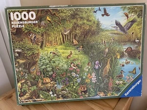 Ravensburger Puzzle ""Gefährdete Arten"" 1000 Wälder Waldteich Natur Tiere - Bild 1 von 8