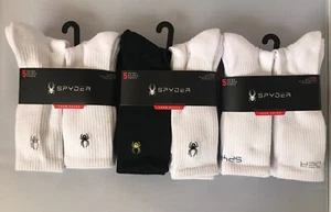 Spyder White Crew Half Cushion Socks 5 in Package Men's 6-12 NWT YOU PICK COLOR - Picture 1 of 10