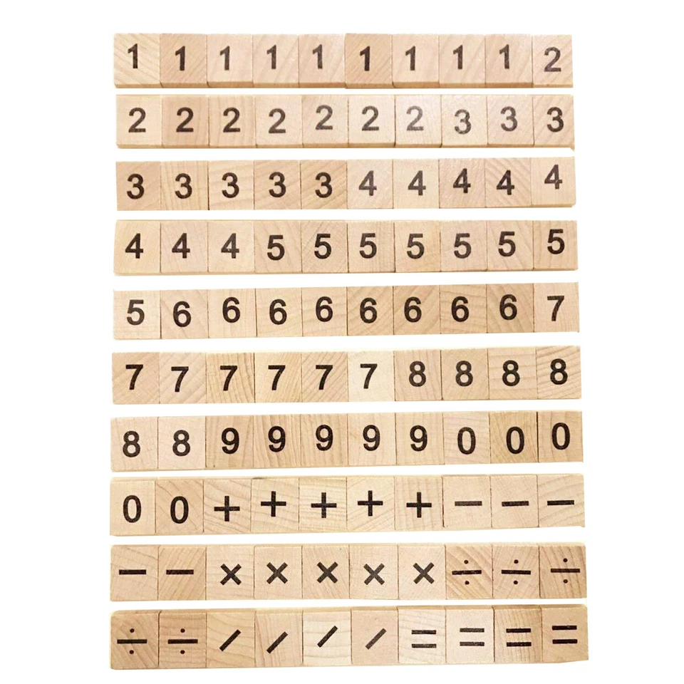 100x Wooden Scrabble Tiles Individual Letters Craft Symbols Numbers Game Wood - Image 1 of 4