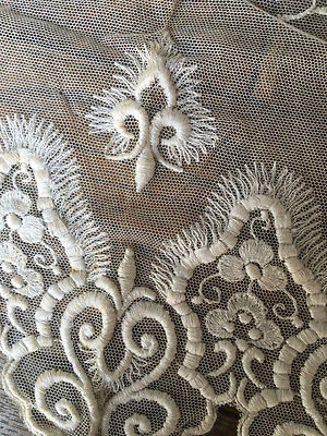 Lang Fliegender Spitze - Stickerei Mechanik auf Tüll . 1 Meter 70 26 CM - Bild 1 von 4