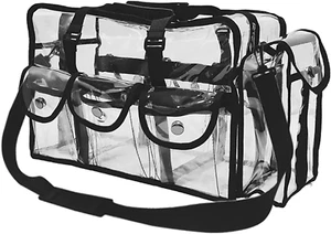 Clear Cosmetics Bag Transparent Travel Makeup Bag with 5 External Pockets and Sh - Picture 1 of 12