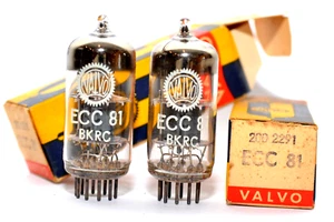 Pair of Valvo Hamburg ECC81 Verstärker-Röhre / Audio Preamp Tube, Code VF2, NOS - Picture 1 of 7