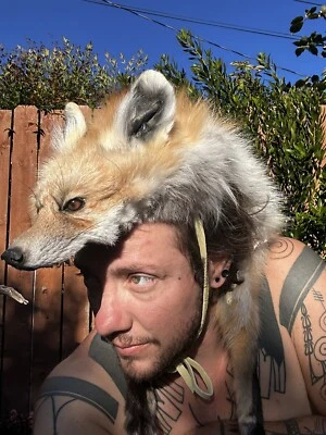 Fox головной убор коренных американцев сделано горы человек шляпа сделано на заказ - Изображение 1 из 4