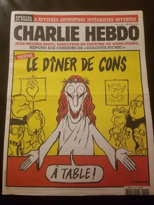 CHARLIE HEBDO No 1016 Original French Magazine Dinner of Cons VERY RARE ISSUE - Image 1 of 2