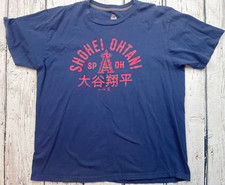 Shohei Ohtani Shirt Size XL Majestic Los Angeles Angels of Anaheim Blue Japanese
