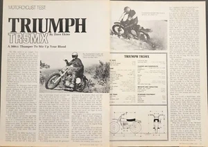 1974 Triumph TR5MX Motorcycle 3p Cycle Test Ad - Picture 1 of 1