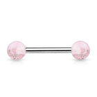 Pair of Glitter Ball Grade 23 Solid Titanium Nipple Rings Barbell 14G 5/8"